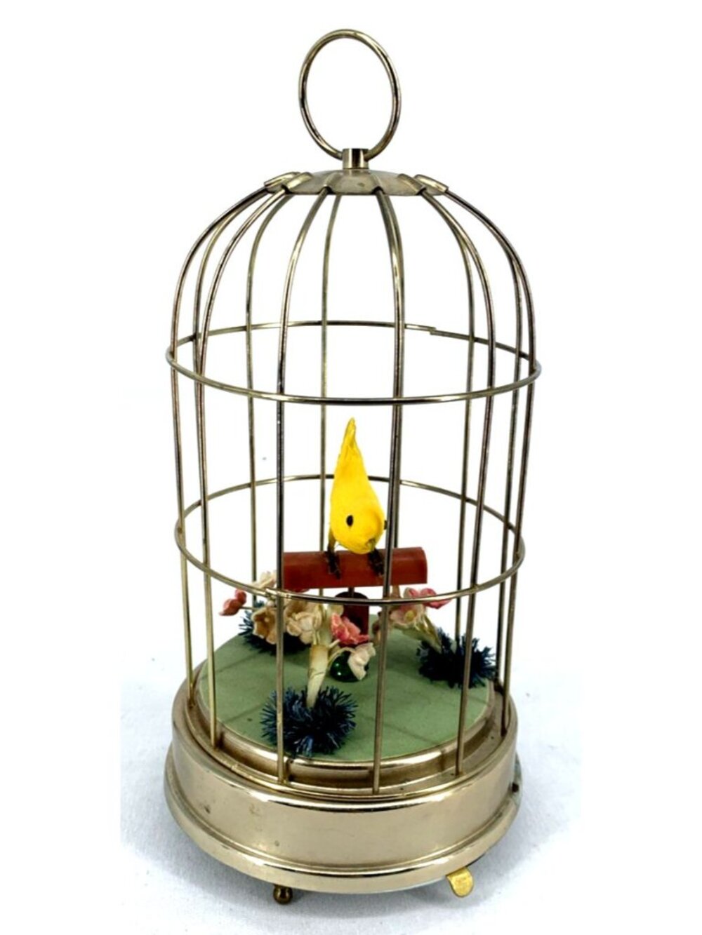 Caged Bird Music Box Schmid Bros Oh What a Beautiful Morning Works 8" Vintage